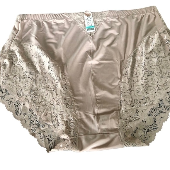 Barbara Lingerie Lot of 2 Full Coverage Lacy Panties 5XL Plus Size Taupe/Pink - Picture 3 of 7